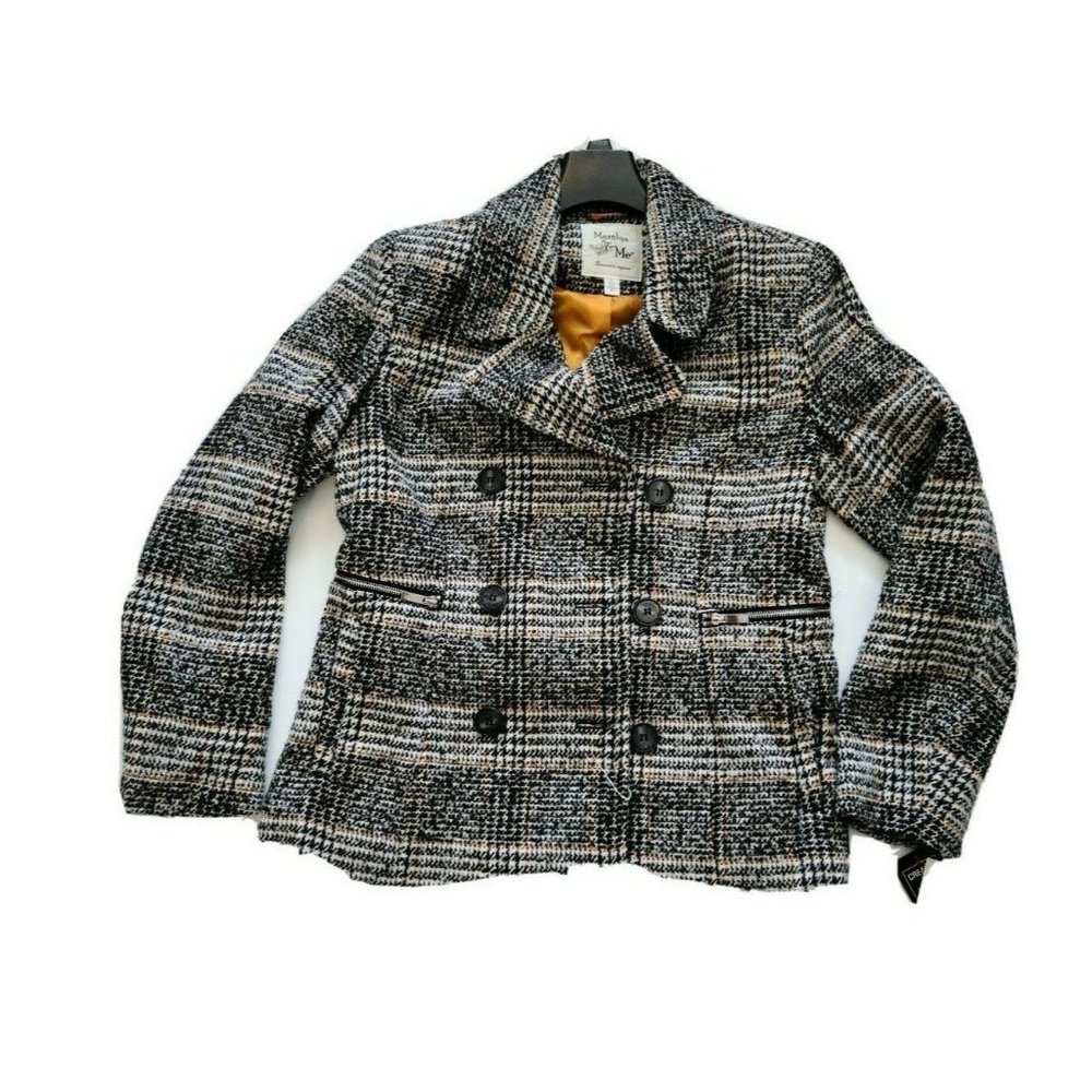 Maralyn & Me Women Juniors Double-Breasted Peacoat